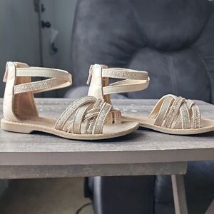 Self Esteem Gold Glitter Kids Sandals